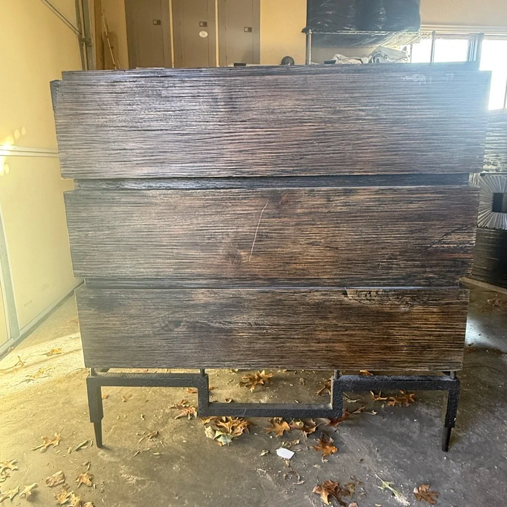 Rustic Wooden Dresser with Metal Legs(global views)
